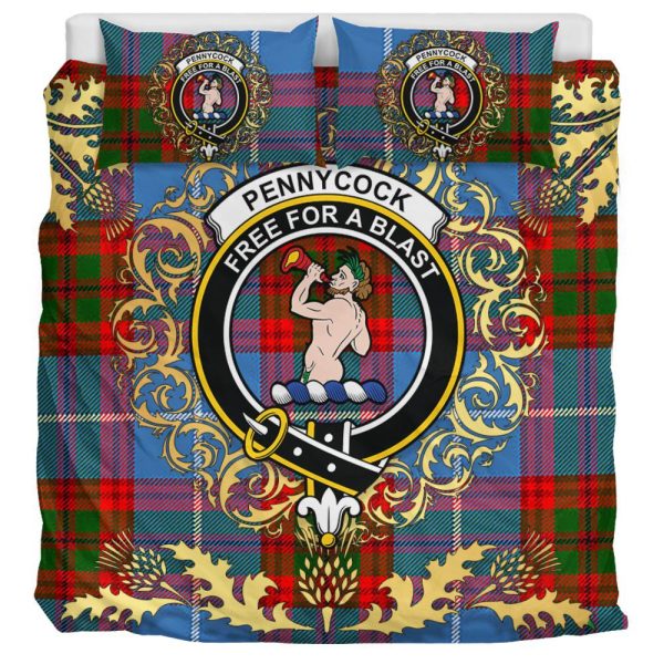 Pennycook Tartan Crest Bedding Set - Golden Thistle Style Fashion - Image 3