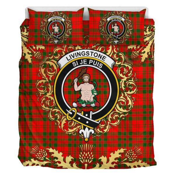Livingston (MacLea) Modern Tartan Crest Bedding Set - Golden Thistle Style Cheap - Image 2