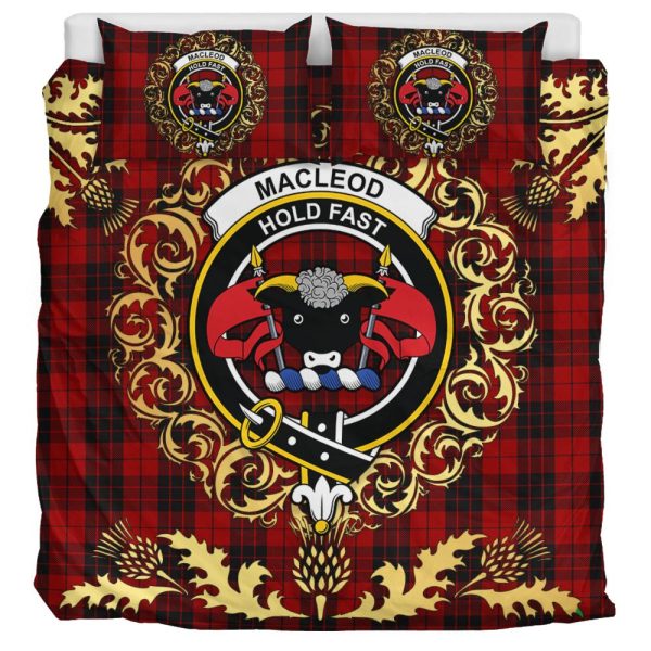 MacLeod of Raasay Highland Tartan Crest Bedding Set - Golden Thistle Style Online now - Image 3