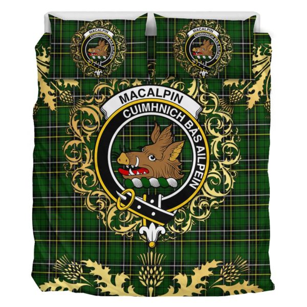 MacAlpin (MacAlpine) Modern 02 Tartan Crest Bedding Set - Golden Thistle Style Online - Image 2