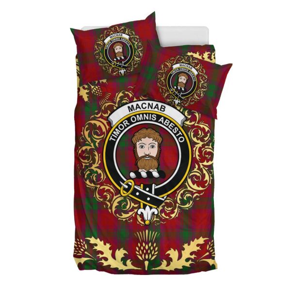 MacNab 01 Tartan Crest Bedding Set - Golden Thistle Style on Sale