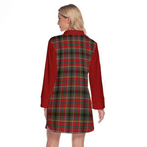 Anderson Of Arbrake Tartan Women s Lapel Shirt Dress With Long Sleeve Online Sale - Image 2
