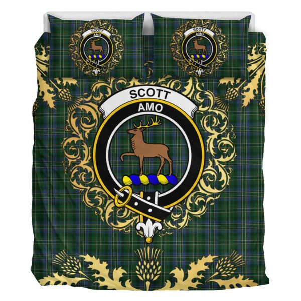 Scott Hunting 02 Tartan Crest Bedding Set - Golden Thistle Style For Sale - Image 2