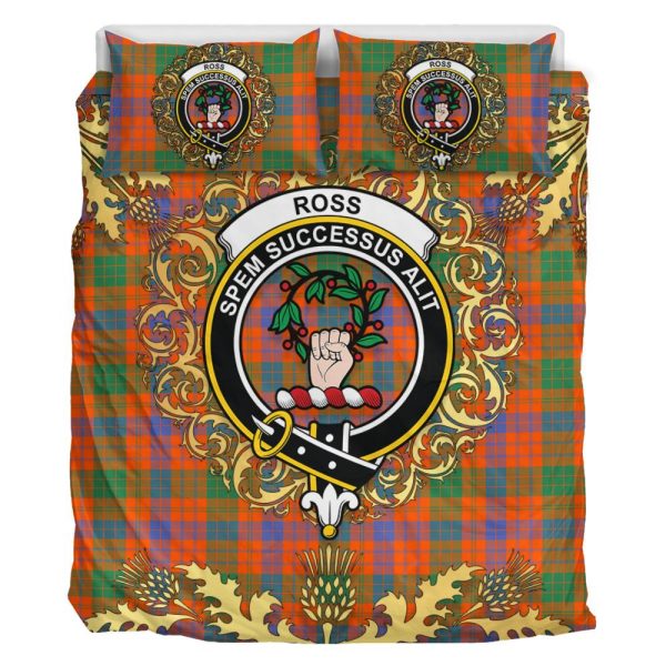 Ross Ancient Tartan Crest Bedding Set - Golden Thistle Style Cheap - Image 2