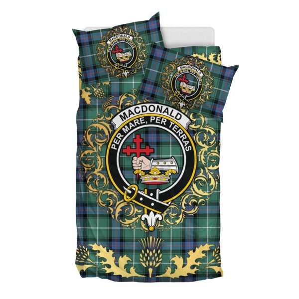 MacDonald of the Isles Hunting Ancient Tartan Crest Bedding Set - Golden Thistle Style Fashion