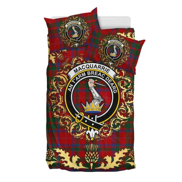 MacQuarrie 03 Tartan Crest Bedding Set - Golden Thistle Style For Discount