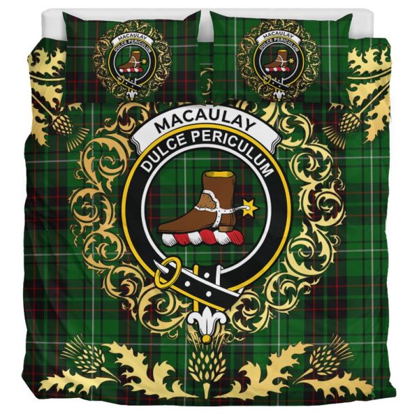 MacAulay of Lewis Tartan Crest Bedding Set - Golden Thistle Style For Discount - Image 3