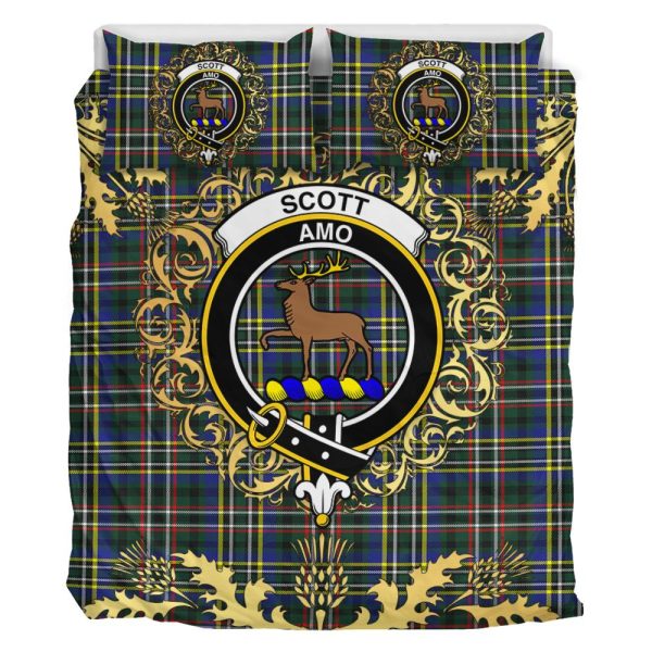 Scott Green Modern Tartan Crest Bedding Set - Golden Thistle Style Cheap - Image 2