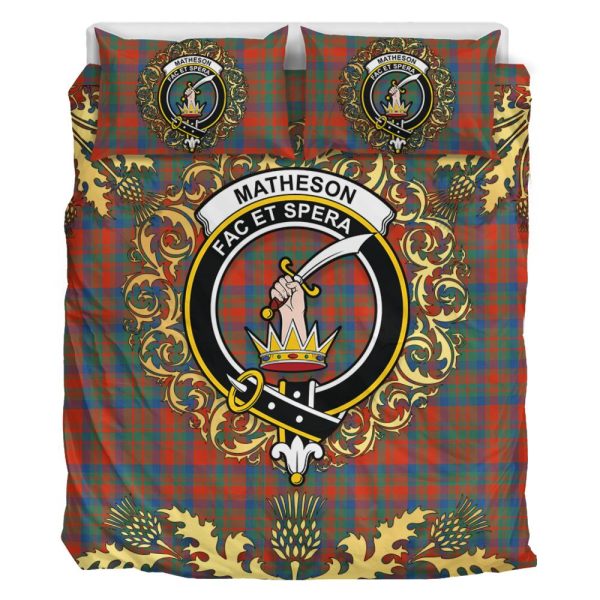 Matheson Ancient Tartan Crest Bedding Set - Golden Thistle Style Cheap - Image 2