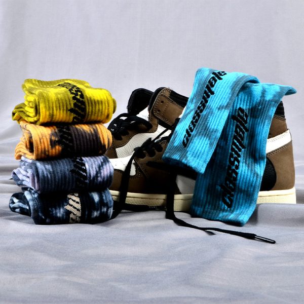 Tie Dye Letter Socks Cotton Colorful Skateboard Fashionable Socks Online - Image 3