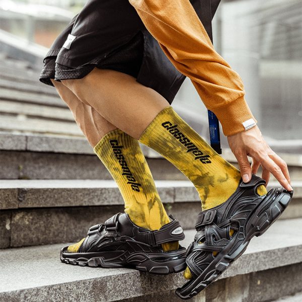 Tie Dye Letter Socks Cotton Colorful Skateboard Fashionable Socks Online - Image 5