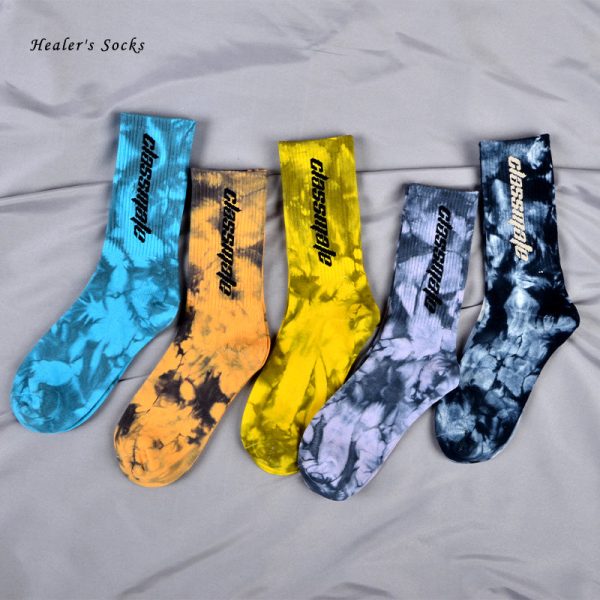 Tie Dye Letter Socks Cotton Colorful Skateboard Fashionable Socks Online - Image 2