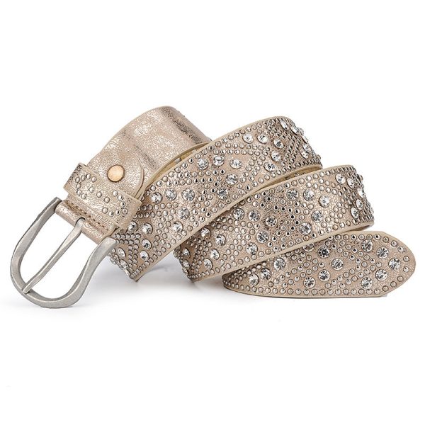 Rivet Vintage Designer Punk Belt Women Genuine Real Leather Waist Belt Online - Image 4