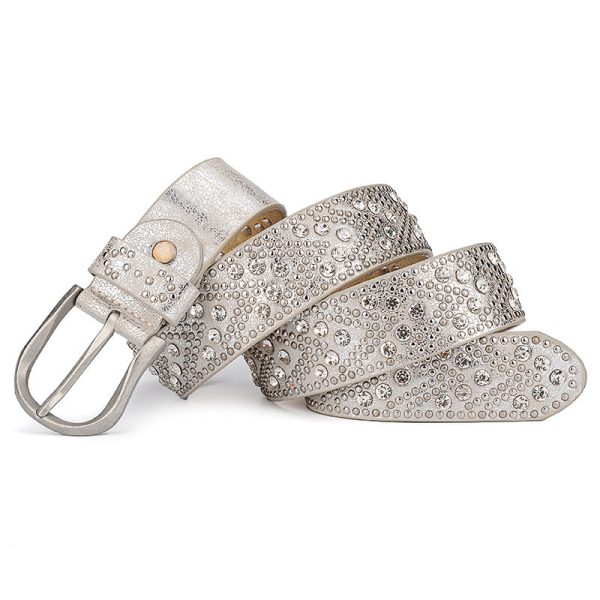 Rivet Vintage Designer Punk Belt Women Genuine Real Leather Waist Belt Online - Image 5