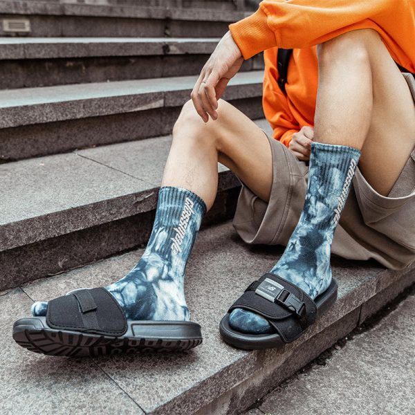Tie Dye Letter Socks Cotton Colorful Skateboard Fashionable Socks Online - Image 4